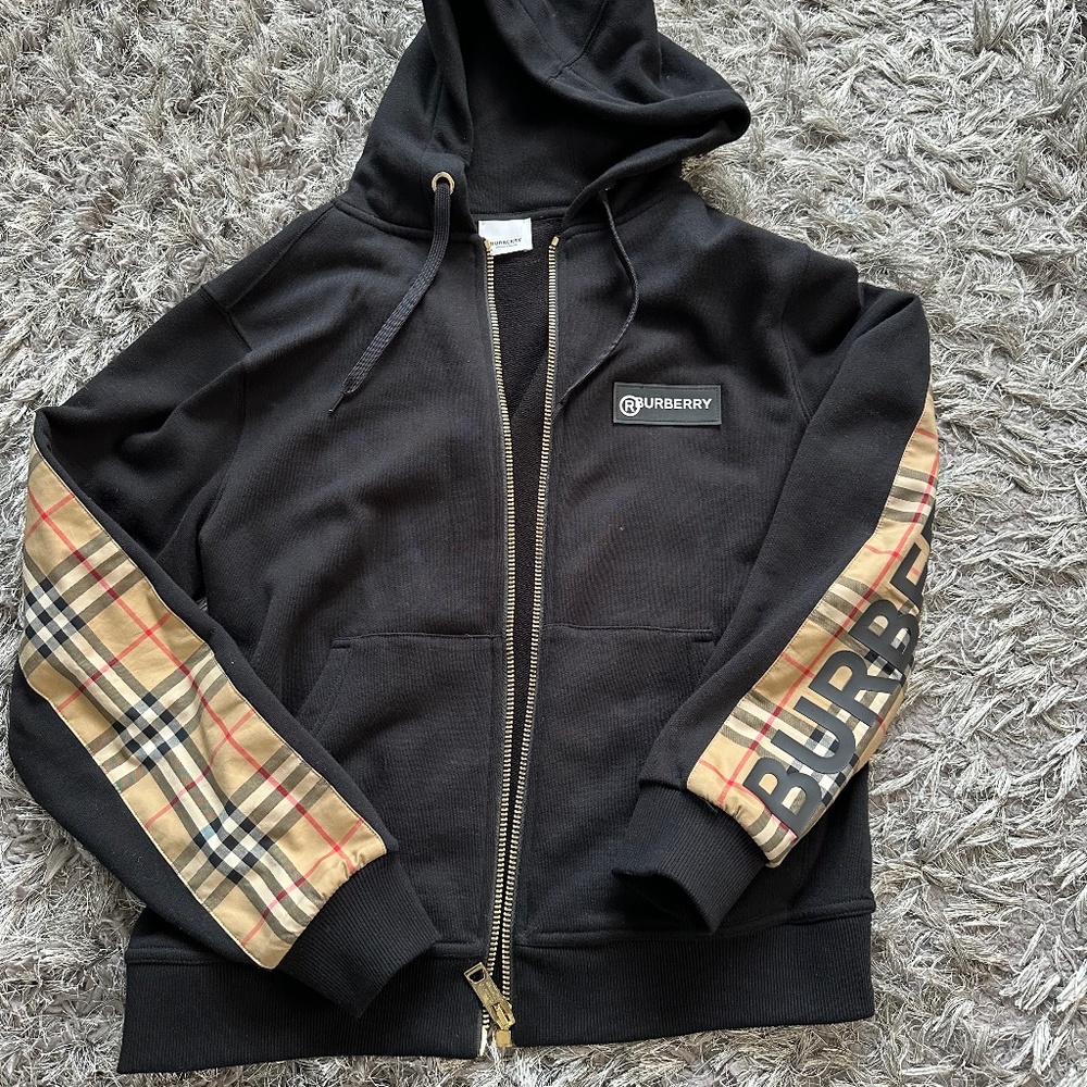 Burberry Vintage Check Panel Cotton Jogging Pants and Sweater - XS